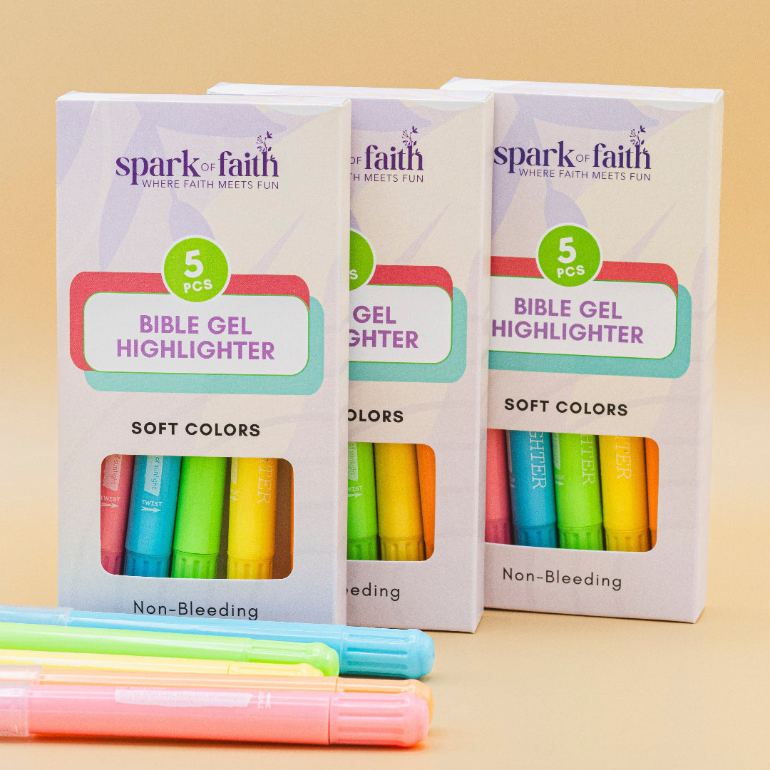 Bible Gel Highlighters in soft color, designed to highlight thin Bible pages without bleed-through, perfect for organized and focused Bible study.