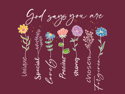 “God Says You Are” V-Neck T-Shirt | Relaxed Fit